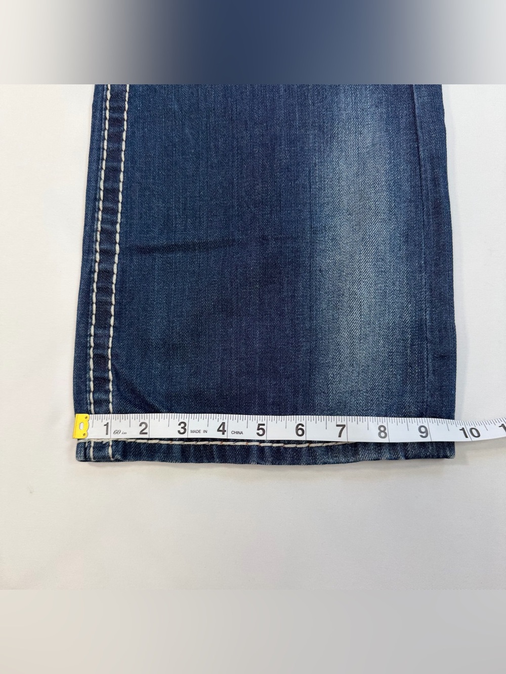 Rock Revival Mason Jeans Sz 33 Blue Distressed Bootcut Denim Y2K Grunge Festival - Picture 10 of 13